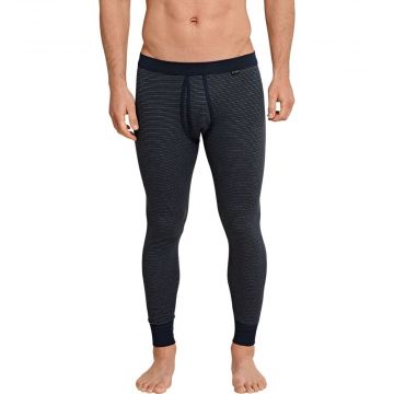 Schiesser Original Feinripp Melange lange broek 154800 donkerblauw 803