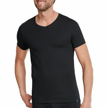 Schiesser Heren Long Life Cotton shirt met korte mouw 172468 zwart