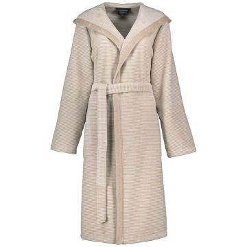Cawö Dames We Love Stripes Badjas met capuchon 6425
