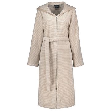 Cawö Dames We Love Stripes Badjas met capuchon 6432