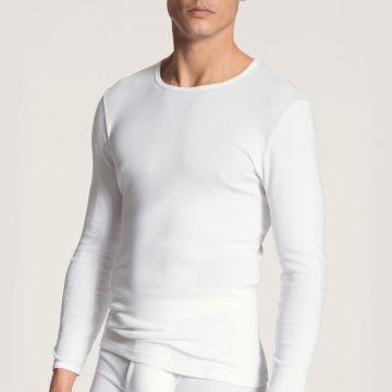 Calida Heren Cotton 1:1 shirt met lange mouwen 16910 white