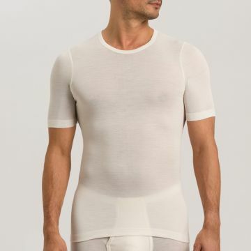 Hanro Woolen Silk Shirt met korte mouw 073401 cygne
