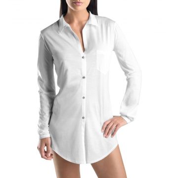 Hanro Cotton Deluxe nachthemd met lange mouw 077958 white
